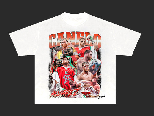 Canelo Alvarez White Graphic T Shirt